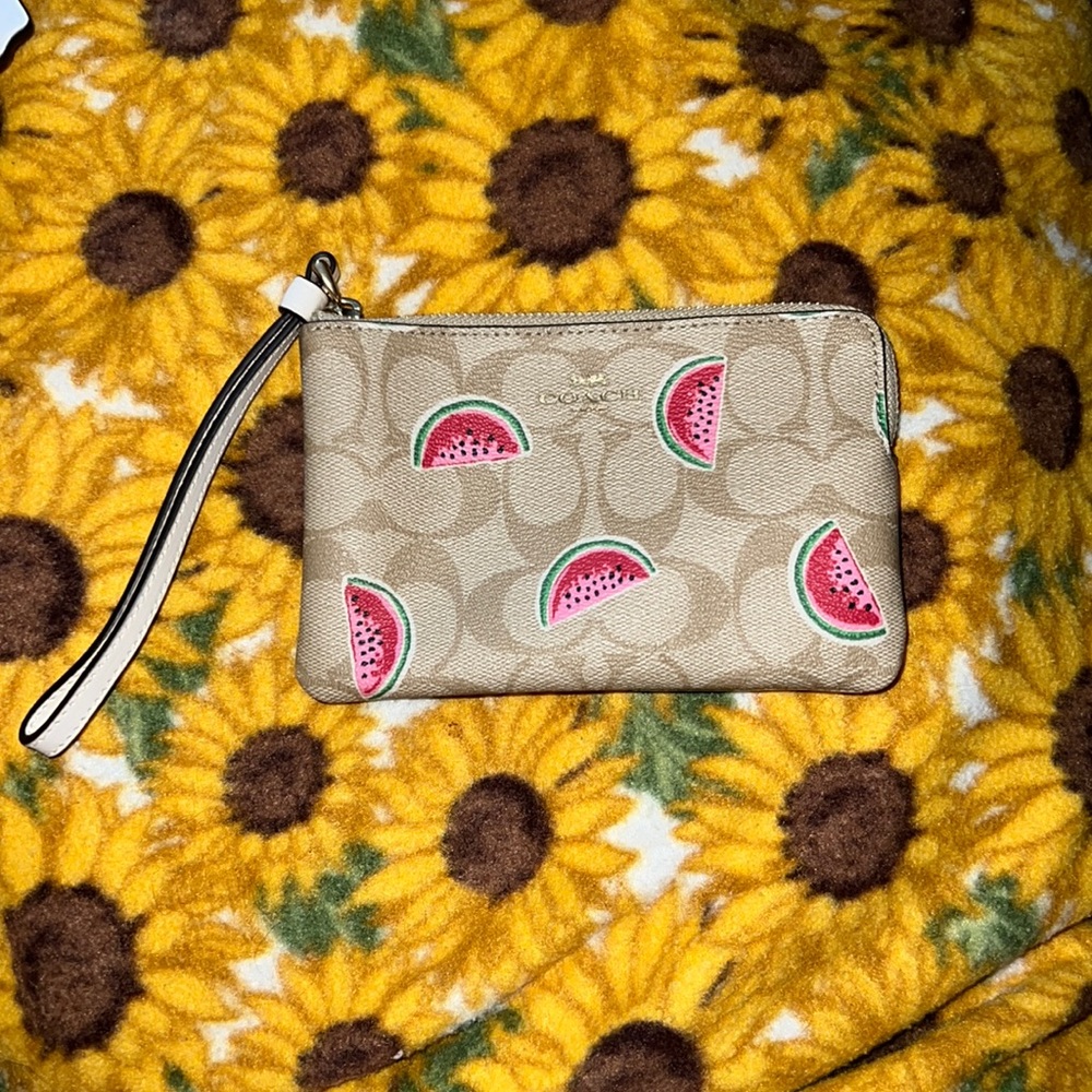 Coach watermelon small wristlet